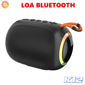 Loa Bluetooth Di Động K12 Âm Bass Căng Kết Nối Nhanh Pin Trâu Chuẩn Kháng Nước IPX7 Đèn Màu RGB