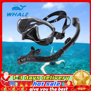 【Ready Stock】WHALE Professional Diving Scuba Gear Swimming Mask Snorkel Diving Mask Goggles and Snorkel Set Hyperopia Myopia Mask Goggle
