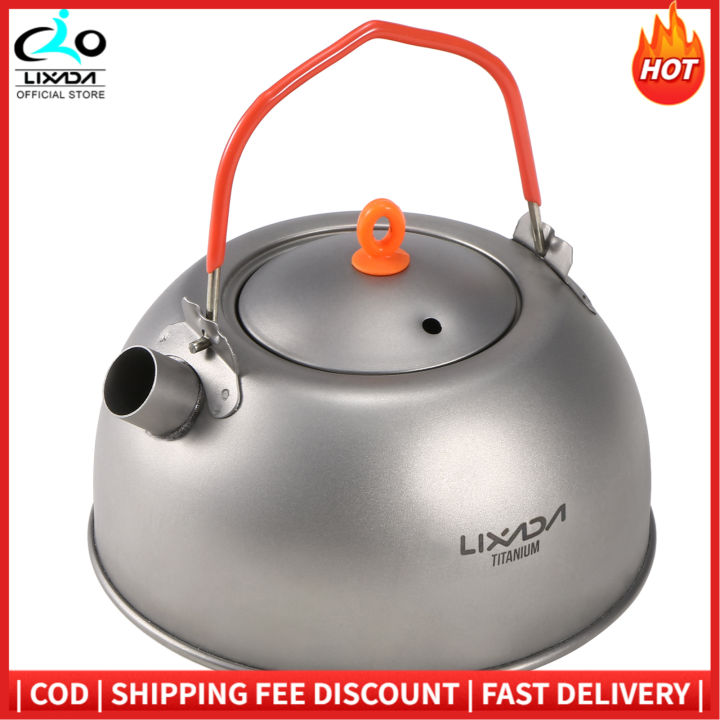 Lixada 600ml Titanium Tea Kettle for Boiling Water Coffee Tea Pot