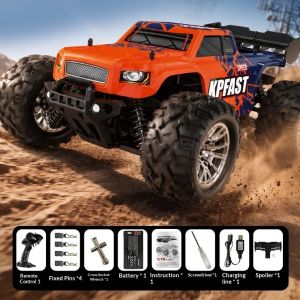 JDD[Fast Delivery][Original Available] KF13 remote control car 1/16 ratio four-wheel drive high-speed monster truck 2.4G remote control off-road climbing car boy toy