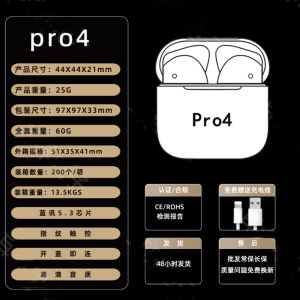 Huaqiangbei Fourth Generation pro4TWS Wireless Bluetooth Headphone Jack pods Compatible with and Android pro Bluetooth 5.3