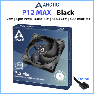 Quạt Arctic P12 Max 12cm 4 pin PWM 3300 RPM 81.04 CFM 4.35 mmH2O.