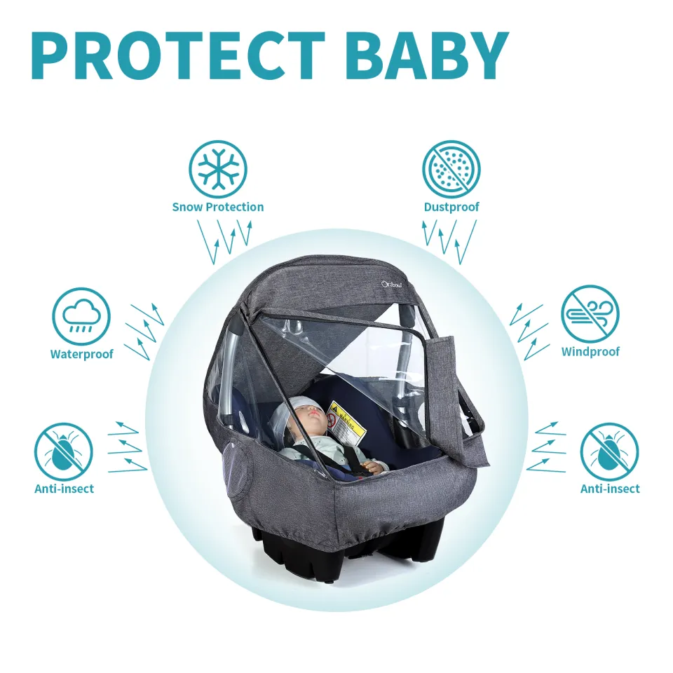 Orzbow Baby Car Seat Rain Cover Infant Stroller Weather Shield Waterproof Windproof Breathable