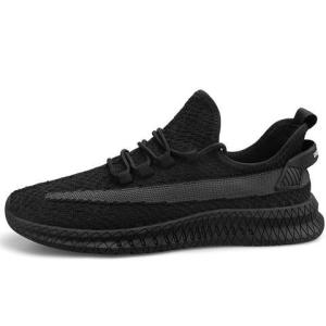 Techdoo Sepatu Sneakers Olahraga Pria Sepatu Pria Casual Hitam Sepatu Jogging Trendy MR105