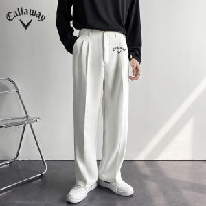 Spring Autumn Golf Pants & Drapey Straight Suit Pants: Men's Loose Korean Version