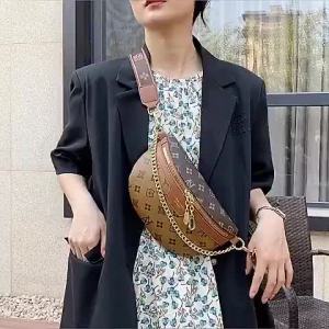 Female New Korean Style Tide Wild PU Leather Chest Bag Clic Simplicity Ladies Waist Chain Bag