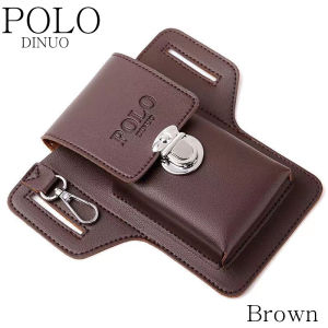 Waterproof Leather Waist Bag For Men Phone Bag Waist Bag High Quality Leather Mens Waist Bag with mobile Jogging with leather case card holder wallet hanging key wearing belt special