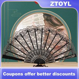 【ZTOYL】 Vintage Style Lace Folding Fan Chinese Japanese Pattern Art Craft Gift Decor