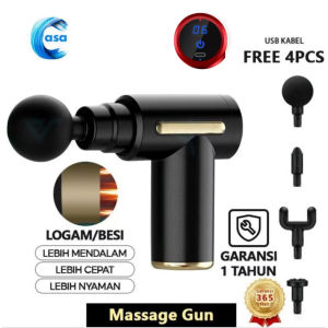 SCUDOS Alat pijat elektrik Massage Gun pijat getar elektrik - DEEP TISSUE MUSCLE MASSAGER GUN-black 4 in 1 Keep Going Max
