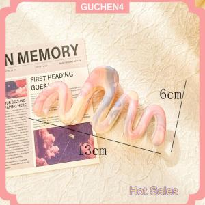 GUCHEN4🎀 Phụ Nữ Tóc Claw Sóng Hình Dạng Gradient Màu Chống Trượt Mạnh Mẽ Claw Mịn Trọng Lượng Nhẹ Chống-Phá vỡ Tóc Cố Định Công Cụ Tóc