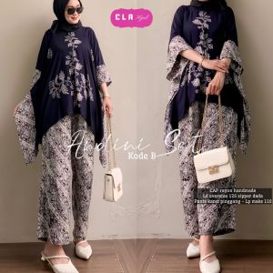 SETELAN CELANA KULOT JUMBO BAHAN RAYON SAMITEX SUPER FLOWY - SETELAN KELELAWAR WANITA DEWASA - SETELAN WAKA WAKA JUMBO