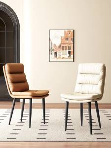 [CozyNest ]Internet celebrity minimalist luxury bedroom mahjong apartment dining chair makeup backrest ironwork stool leisure high-end high-end backrest chair
