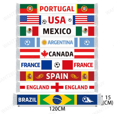15x120cm Double Side Printing World Cup Football Scarf Cheering Soccer Fans Flag Banner Sport Party 