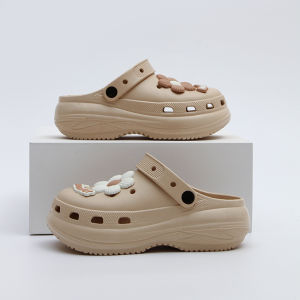 [Free Shipping] Fashionable And Versatile WomenS Sandals New Style Non-Slip High-Heeled Beach-Ready Summer Outdoor Wear Thick-Soled Lemon-Colored Clogs