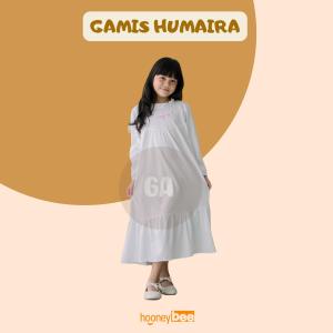 Hooneybee Humaira Putih Gamis anak 2 sampai 10 Tahun Baju Kaos Perempuan
