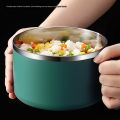 (WYVM) 1200ml Noodle Bowl with Lid, Stainless Steel Instant Noodle Bowl, Rapid Ramen Bowl with Filterable Lid. 