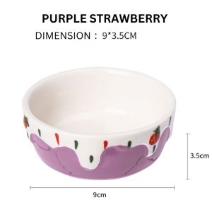 YEE Hamster Food Bowl - Thick Ceramic Stable and Anti-Tipping Easy to Clean Cute Designs Big Space for Meals