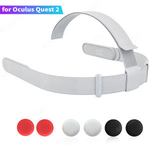 Head Strap for Oculus Quest 2 Headset Original Replacement Head Strap for Meta Quest 2 Headstrap with 4 Pcs Controller Thumb Grip Caps，Oculus Quest 2 HeadStrap，Original Head Strap