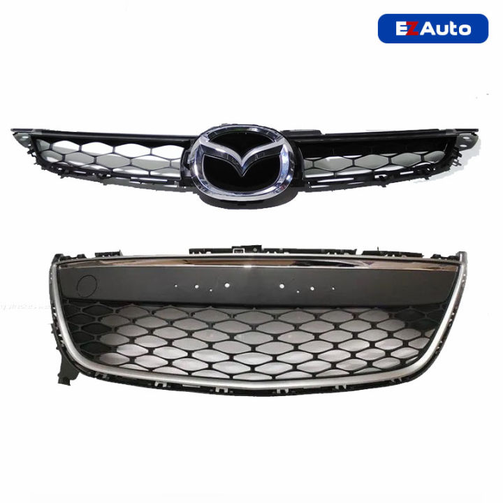 Front Upper Grille For 2007-2009 Mazda CX7 – Black, Direct Replacement, MA1200180