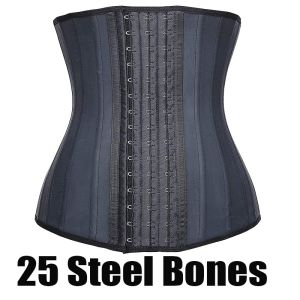 [1-3Days Delivery]Corset 25 Steel Boned Latex Waist Trainer Cincher Slimming Shapewear
