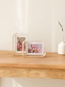 Giá đỡ khung ảnh acrylic hai mặt trong suốt khung ảnh cá nhân hóa 6 Inch dễ thương ins Trang trí khắc nhỏ hình ảnh logo