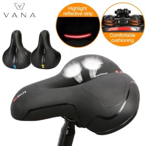 เบาะรองนั่ง อานจักรยาน อานรถจักรยาน เบาะจักรยาน พร้อมแถบสะท้อนแสง เบาะจักรยานแบบกว้างที่สะดวกสบาย มี 3 สี แดง/น้ำเงิน/เหลือง