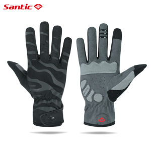 Santic Nam Găng Tay Xe Đạp Thể Thao Màn Hình Cảm Ứng Thoáng Khí MTB Xe Đạp Đường Xe Đạp Full Ngón