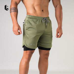 Celana 2 in 1 Legging Baselayer Manset Pendek Sepaha Multifungsi Leging Olahraga Polos Sport Compression Pants Quick Dry Lari Running Jogging Training Gym Fitness Sepeda Pria