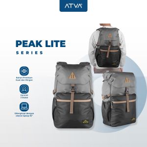 ATVA Wanderer Tas Ransel Pria Daily Backpack Laptop 16 inch Tas Backpack Outdoor Tas Sekolah Kuliah Peak Lite Series Grey Black