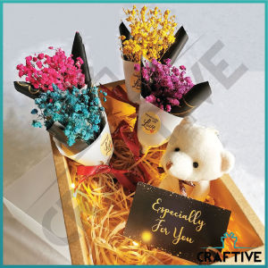 Dried Baby Breath Mini Bouquet Dry Flower Coloured