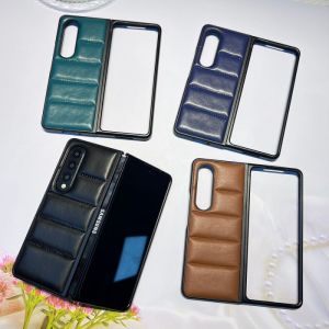 PUFF LEATHER Case Samsung Z Flip 3/Flip 4/Fold 3/Fold 4 Premium TPU Soft Silicone Leather
