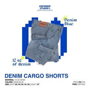 ZEROBOY “ DENIM SHORTS CARGO ” ยีนส์คาร์โก้ขาสั้น "