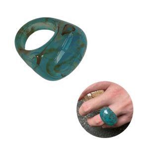 XINGG39 รูปทรงเรขาคณิต แหวนเรซินที่พูดเกินจริง โปร่งแสงโปร่งแสง คนอ้วน แหวนนิ้ววงรี แฟชั่นสำหรับผู้หญิง ไม่ซ้ำใคร แหวนโปร่งใส สำหรับผู้หญิง