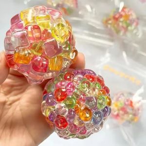 Vibrant Squishy Gemstone Ball Squeeze Toy Funny Transparency Ball Fidgets Toys Relaxation Anxiety Relief Pressure Gifts