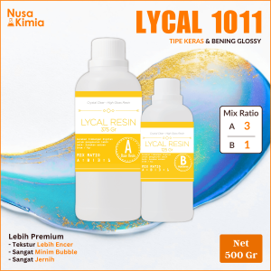 Resin LYCAL 1011 500 GRAM - Hasil Clear Keras - Resin Art Super Bening - Resin Name tag - Resin Stiker