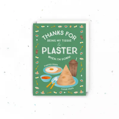 Singapore Souvenir Greeting Card – (Thank You / Thanks / Love / Encouragement) Tissue and Plaster Prata