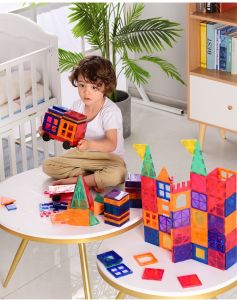 AGE 3+ EDUCATIONAL TOYS Magnetic Tiles 3D Building Blocks Construction Playboard toys for boys and girls(100 PCS)(Provide English Guide Book)