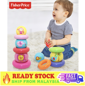 Fisher Price Rainbow Stacked Ball Newborn Baby Early Educational Toys (FAST DELIVERY)
