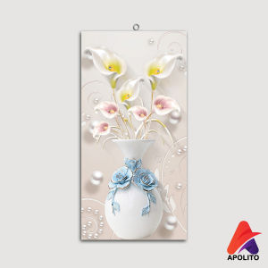 HIASAN DINDING AESTHETIC BUNGA APOLITO (15X30 CM) WALL DECOR HIASAN DINDING KAMAR PAJANGAN RUANGAN POSTER KAYU GAMBAR BUNGA KONSEP 3D