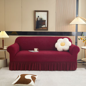 2026 Alice 1/2/3/4/L seat universal sofa cover with skirt sofa cover elastic thickening embossed