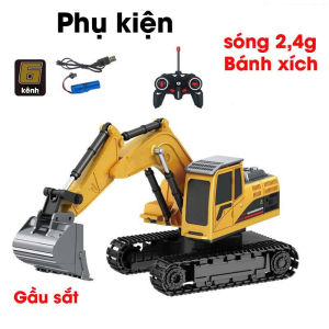 Máy Xúc Điều Khiển Từ Xa 11 Kênh Gầu Sắt – Mô Hình Xe Công Trình Có Đèn LED Âm Thanh