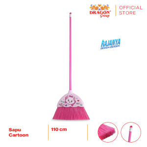 DRAGON Sapu Cartoon 110 Cm Pembersih Lantai Dust Remover Serbaguna SP169 Pink Lucu
