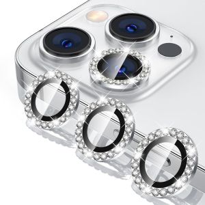 【🔥SG STOCK🔥】RICHMENTMALL Diamond Camera Lens Protector for iPhone 17 Pro Max iPhone 16 Pro Max 17 Air 14/13/12/11 Pro Max Plus Mini Glitter Metal Ring With Tempered Glass Camera Lens Protector