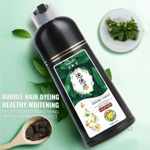 500ML Bubble Hair Dye Natural Black Non Stick Scalp Hair Dye Mild Hair Dye Quickly Turns Black