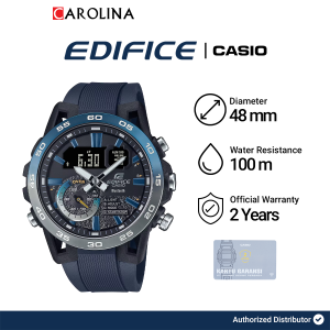 Jam Tangan Pria Casio Edifice ECB-40NP-1A Blue Dial Blue Resin Strap