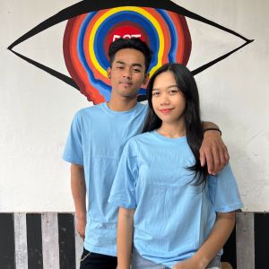 Kaos polos cotton combed 30s biru blue edition atasan pakaian pria dan wanita jumbo S-4XL premium knitto distro by DagoStreetwear