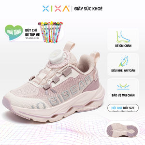 Giày thời trang bé gái HOBIBEAR XIXA EK1052 Pink làm bằng vải mesh thoáng khí và đế TPR chống trượt