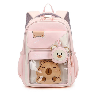 Waterproof Book Bag With Padded Design Function Playful Bear Pattern Organizational Pockets For Women and Men