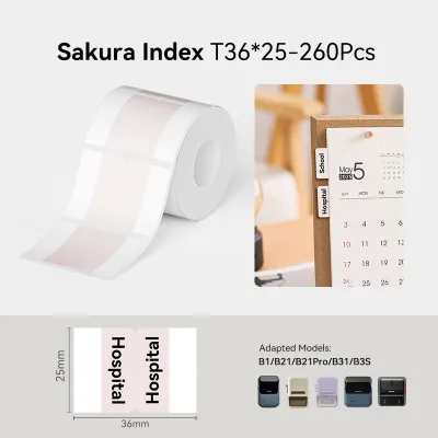 【Index Stickerl】NIIMBOT B1/B1Pro/B2/B2Pro/B21/B21Pro/B3S/B31/B4 Index Sticker Waterproof Oil Proof Note Folder Bookmark Marks Thermal Label Paper