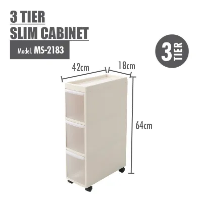 3|4 Tier Slim Storage Cabinet - Space Saving| Kitchen | Bathroom | Living Room | Organizer | Drawer